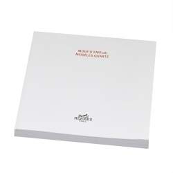 Pre Owned Hermes White Yellow Gold Plated Stainless Steel Leather Heure H HH1201 Women's Wristwatch 21 mm 