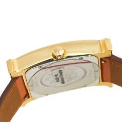 Hermes White Gold Plated Stainless Steel Heure H GM HH1.801 Women's Wristwatch 30 MM