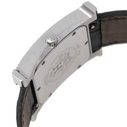 Hermes White Stainless Steel Leather Heure HH1.510 Women's Wristwatch 26 mm