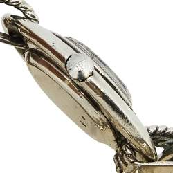 Hermes White Silver Vintage Women's Wristwatch 25 mm