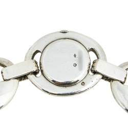 Hermes White Silver Vintage Women's Wristwatch 25 mm