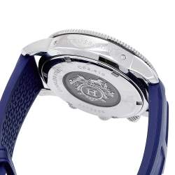 Pre Owned Hermes Silver Stainless Steel Rubber Clipper CP2.410 Women's Wristwatch 36 mm