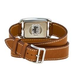 Pre Owned Hermes Silver Stainless Steel Leather Cape Cod CC2.710 Women's Wristwatch 29 mm