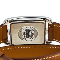 Pre Owned Hermes Silver Stainless Steel Leather Cape Cod CC2.710 Women's Wristwatch 29 mm