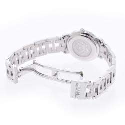 Pre Owned Hermes Pink Stainless Steel Clipper CL4.210 Women's Wristwatch 24 mm