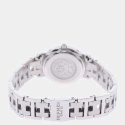 Pre Owned Hermes Pink Stainless Steel Clipper CL4.210 Women's Wristwatch 24 mm