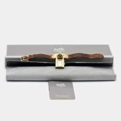 Pre Owned Hermès White Gold Plated Stainless Steel Leather Kelly Women's Wristwatch 20 mm