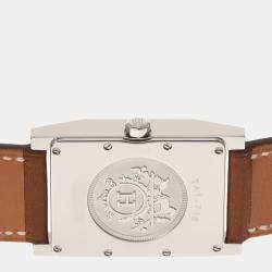 Pre Owned Hermes Silver Stainless Steel Tandem TA1.710 Quartz Women's Wristwatch 26 mm