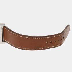 Pre Owned Hermes Silver Stainless Steel Tandem TA1.710 Quartz Women's Wristwatch 26 mm