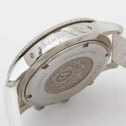 Pre Owned Hermes Silver Stainless Steel Rubber Clipper CP2.410 Unisex Wristwatch 36 mm