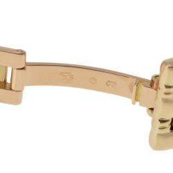 Hermes White 18k Yellow Gold Cape Cod CC1.285 Quartz Women's Wristwatch 23 mm