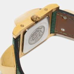 Hermes White Gold Plated Stainless Steel Leather Medor ME1.201 Women's wristwatch 23 mm