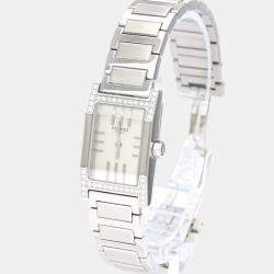 Pre Owned Hermes Silver Stainless Steel Tandem TA1.230 Quartz Women's Wristwatch 19 mm