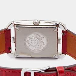 Pre Owned Hermes Mother Of Pearl Stainless Steel Diamond Alligator Leather Cape Cod W044213WW00 Women's Wristwatch 37 mm