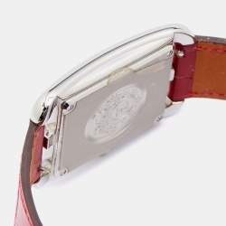 Pre Owned Hermes Mother Of Pearl Stainless Steel Diamond Alligator Leather Cape Cod W044213WW00 Women's Wristwatch 37 mm