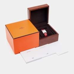 Pre Owned Hermes Mother Of Pearl Stainless Steel Diamond Alligator Leather Cape Cod W044213WW00 Women's Wristwatch 37 mm