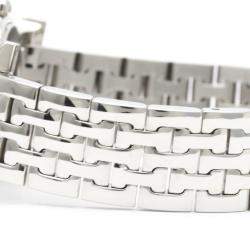 Hermes White Stainless Steel Heure H HR1.510 Quartz Women's Wristwatch 31 mm