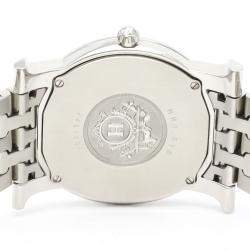 Hermes White Stainless Steel Heure H HR1.510 Quartz Women's Wristwatch 31 mm
