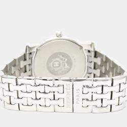 Hermes White Stainless Steel Heure H HR1.510 Quartz Women's Wristwatch 31 mm