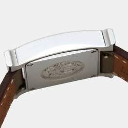 Hermes Mother of Pearl Stainless Steel Diamonds Leather Heure H HH1.235 Women's Wristwatch 21 mm