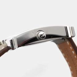 Hermes Mother of Pearl Stainless Steel Diamonds Leather Heure H HH1.235 Women's Wristwatch 21 mm