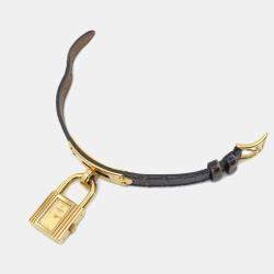 Hermes Champagne Yellow Gold Plated Stainless Steel Kelly Quartz Women's Wristwatch 20 mm
