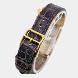 Hermes Champagne Yellow Gold Plated Stainless Steel Kelly Quartz Women's Wristwatch 20 mm