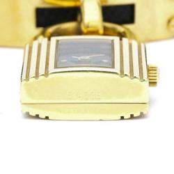 Hermes Black Yellow Gold Plated Stainless Steel Kelly Quartz Women's Wristwatch 20 mm