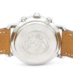 Hermes White Stainless Steel Clipper CL1.310 Women's Wristwatch 31 mm