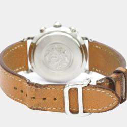 Hermes White Stainless Steel Clipper CL1.310 Women's Wristwatch 31 mm