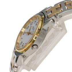 Hermes Silver Yellow Gold Plated Stainless Steel Clipper CL4.210 Quartz Women's Wristwatch 24 mm