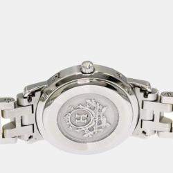 Hermes Silver Yellow Gold Plated Stainless Steel Clipper CL4.210 Quartz Women's Wristwatch 24 mm