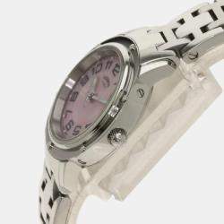 Hermes MOP Stainless Steel Clipper CP1.210 Women's Wristwatch 24.5 mm