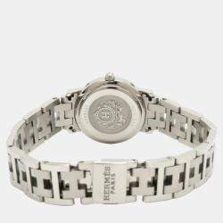 Hermes Pink Stainless Steel Clipper CL4.210 Quartz Women's Wristwatch 23 mm