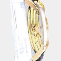 Hermes White 18k Yellow Gold Ruban Quartz Women's Wristwatch 26 mm