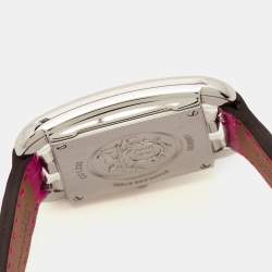 Hermes Mother Of Pearl Diamond Stainless Steel Alligator Leather Cape Cod CC1.232 Women's Wristwatch 23 mm