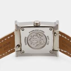 Hermès Mother Of Pearl Diamond Stainless Steel Alligator Leather Heure H W057250WW00 Women's Wristwatch 17 mm