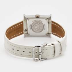 Hermès Mother Of Pearl Diamond Stainless Steel Alligator Leather Heure H W057250WW00 Women's Wristwatch 17 mm
