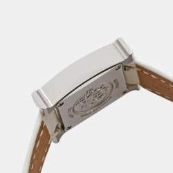 Hermès Mother Of Pearl Diamond Stainless Steel Alligator Leather Heure H W057250WW00 Women's Wristwatch 17 mm