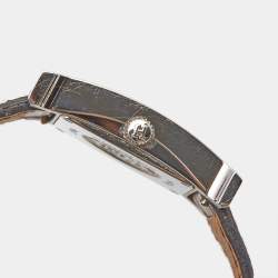 Pre Owned Hermes Mother of Pearl Diamond Stainless Steel Alligator Leather Heure H W053236WW00 Women's Wristwatch 21 mm