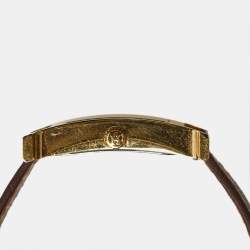 Pre Owned Hermès  Champagne Gold Plated Stainless Steel Leather Heure H HH1.501 Women's Wristwatch 26 mm