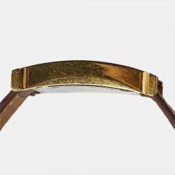 Pre Owned Hermès  Champagne Gold Plated Stainless Steel Leather Heure H HH1.501 Women's Wristwatch 26 mm