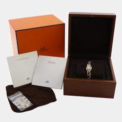 Hermes 18K Rose Gold Nantucket Mother Of Pearl Watch 16 mm