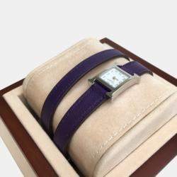 Hermes Iris/ Purple Evercolor Heure H Mini Watch 21 mm