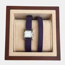 Hermes Iris/ Purple Evercolor Heure H Mini Watch 21 mm