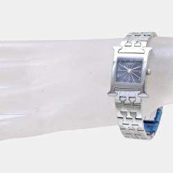 Hermes Black Stainless Steel H Collection Quartz Women's Wristwatch 21 mm