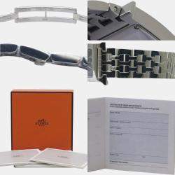 Hermes Black Stainless Steel H Collection Quartz Women's Wristwatch 21 mm
