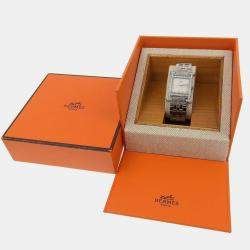 Hermes Silver Stainless Steel Heure H Quartz Women's Wristwatch 21 mm