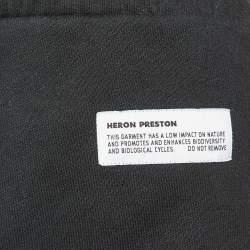 Heron Preston Black Cotton Logo Tape Detail Sweatpants L