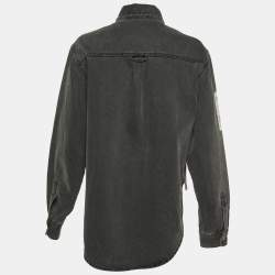 Heron Preston Charcoal Grey Denim Oversized High-Low Shirt L